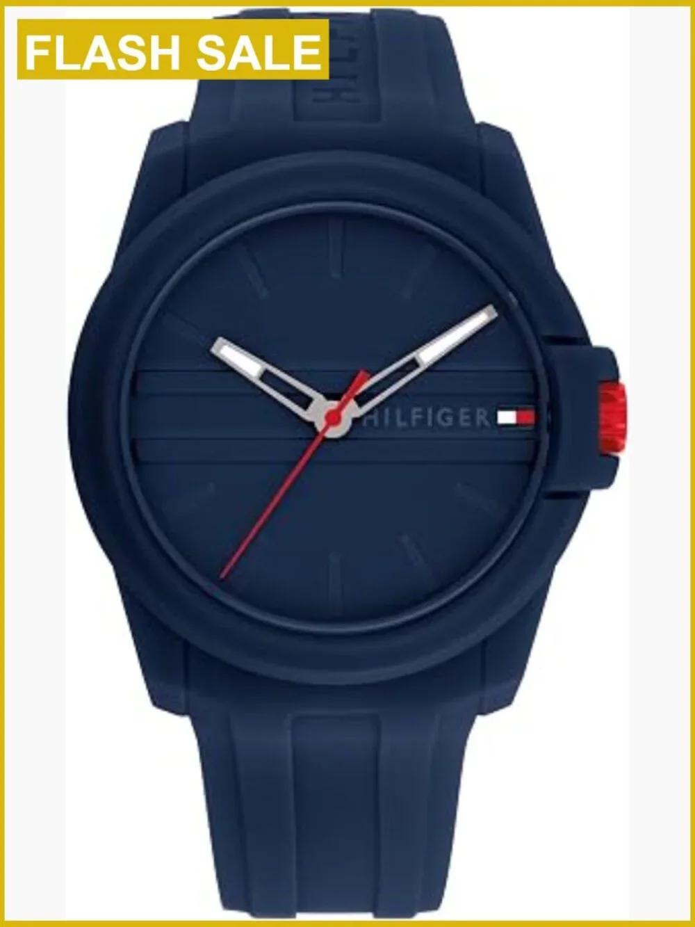 Men's 3-Hand Quartz Watch, 44mm, Silicone Strap, Water Resistant